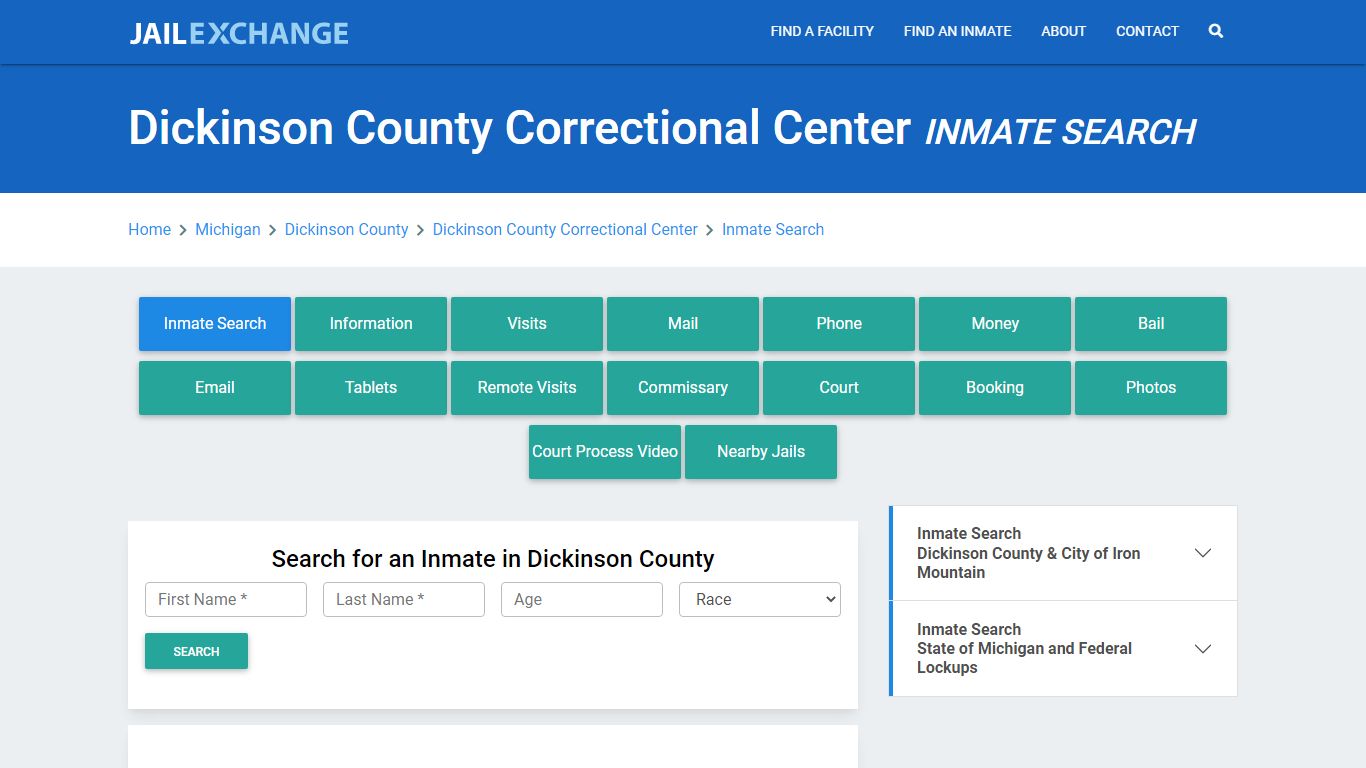 Dickinson County Correctional Center Inmate Search - Jail Exchange