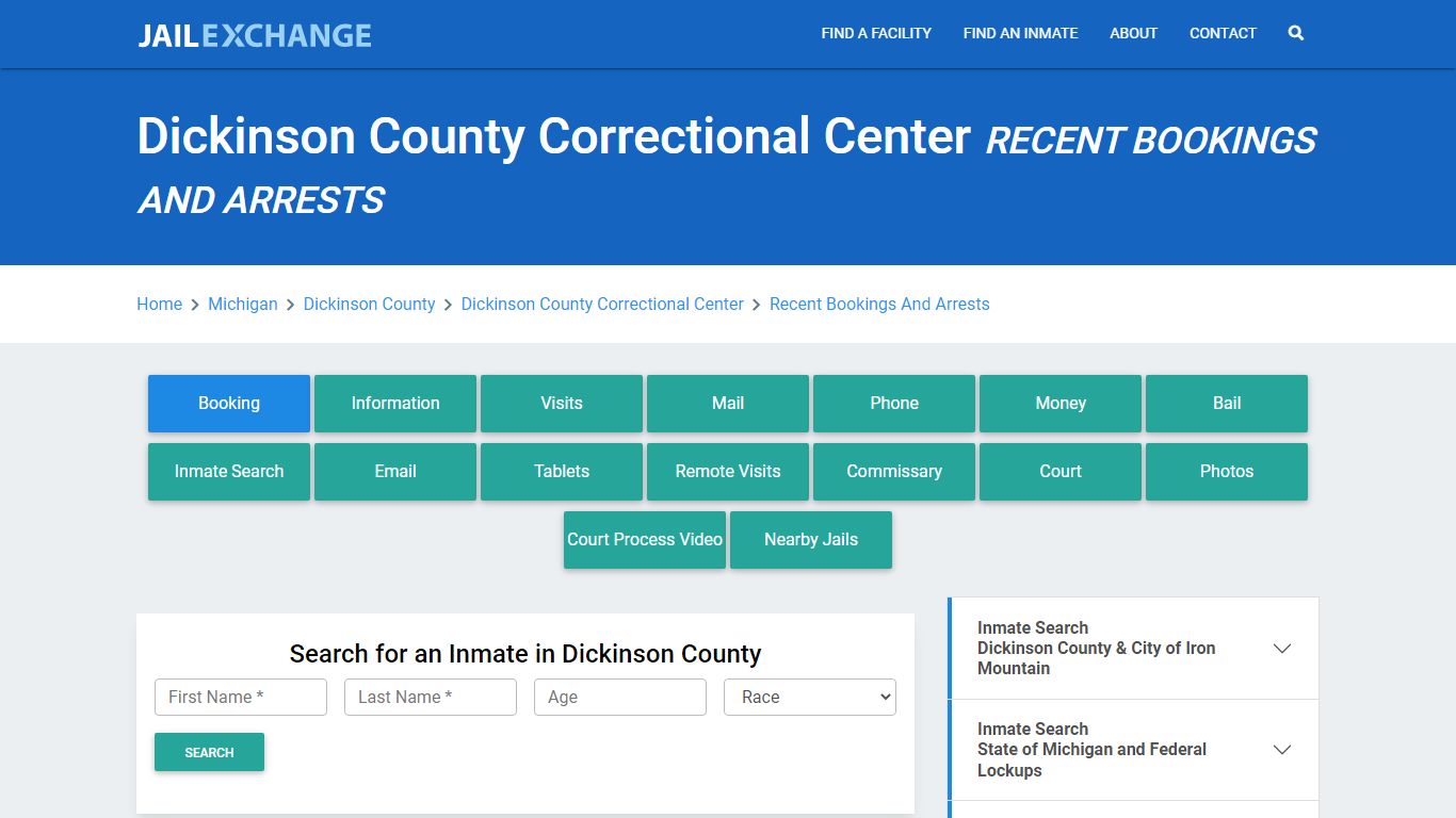 Dickinson County Correctional Center Recent Bookings And Arrests